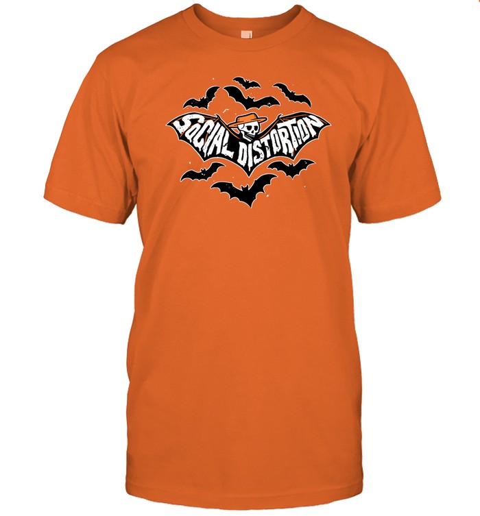 Social Distortion Skelly Bat Orange Shirt