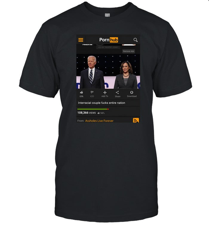 Pornhub Biden Harris Interracial Couple Fucks Nation Shirt