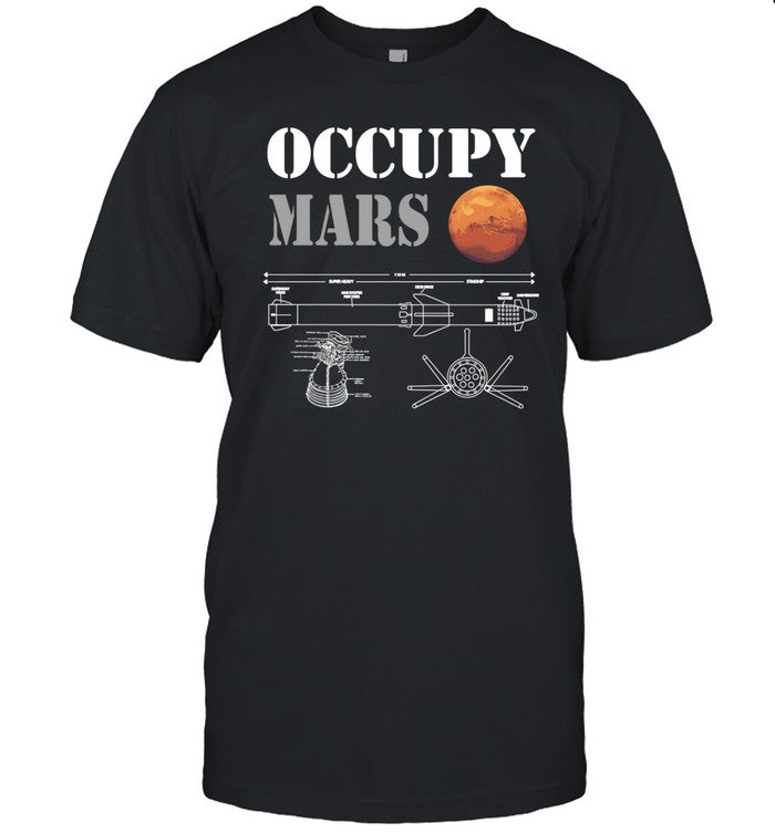 Elon Musk Wearing Occupy Mars Starship Rocket