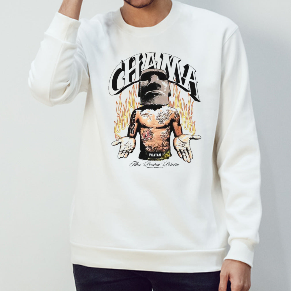 Alex Pereira is selling s‘chamas’ t-shirtss