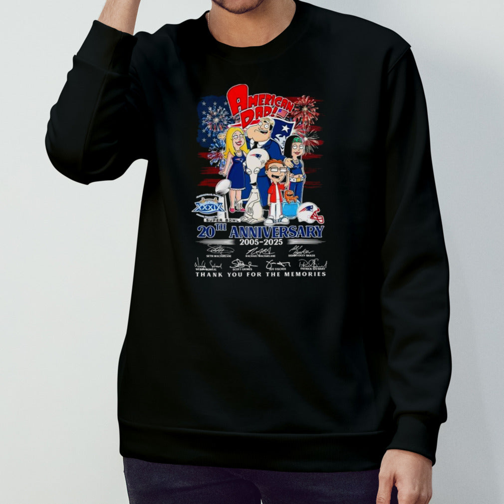 Awesome American Dad 20th Anniversary 2005 2025 Thank You For The Memories Signatures Shirts
