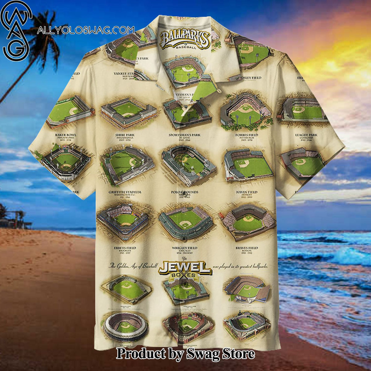 Ballparks of Baseball DIY Hawaiian Shirt