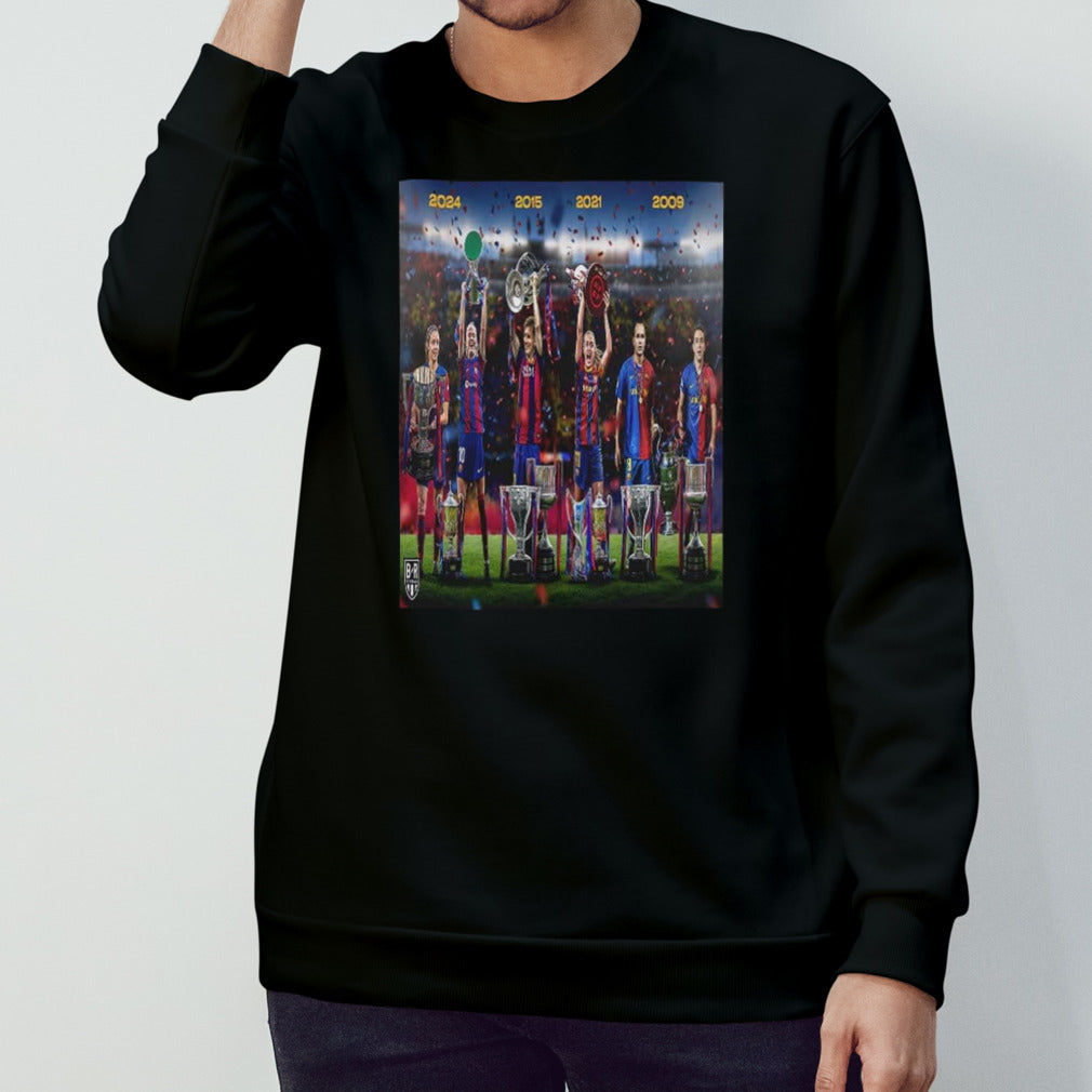 Barcelona Have Four Trble Teams Barca Womens Clean Sweep Of Trophies Movem El Mon Campioni D’Europa Europe Champions 2024 shirt