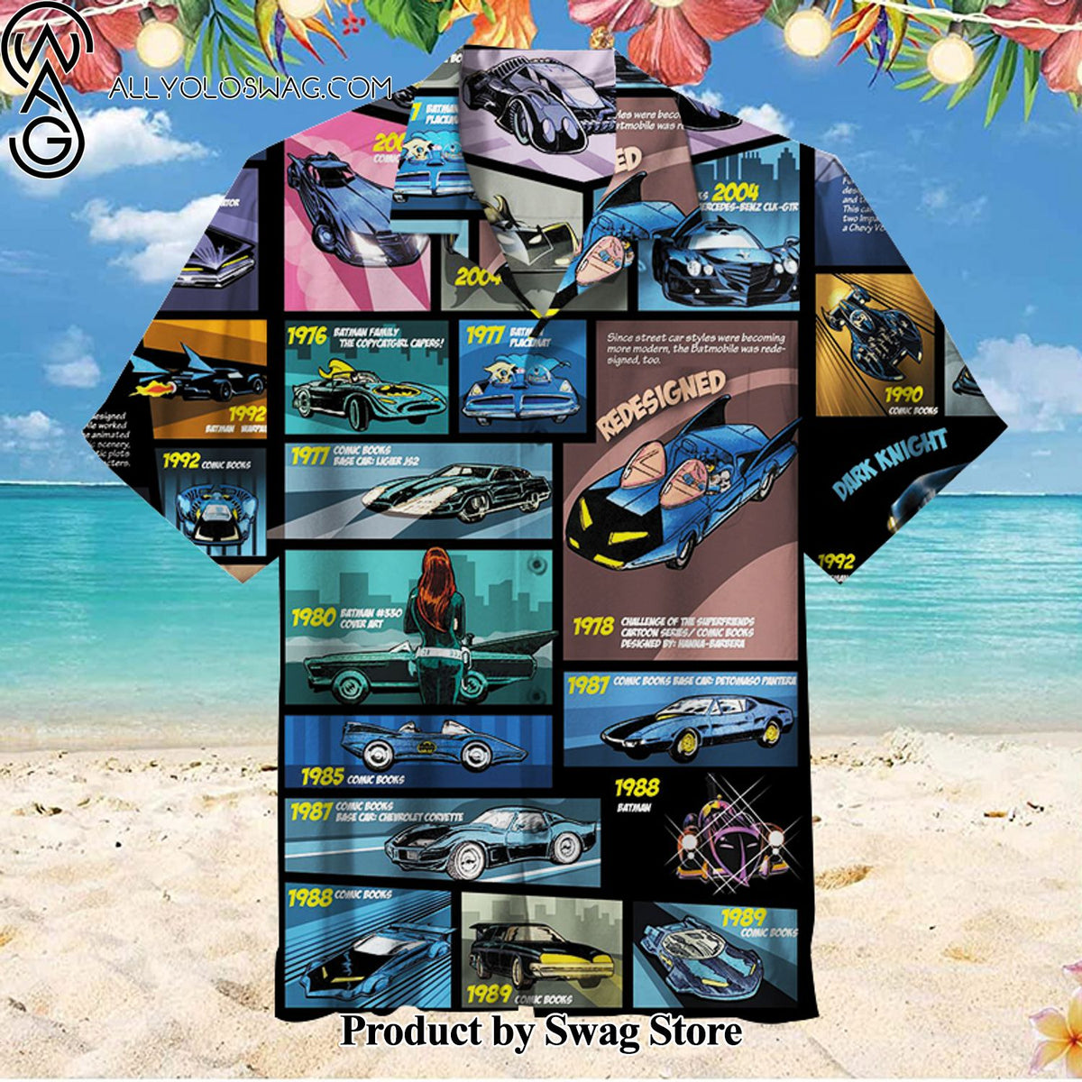 Batmobile 1976-2004 Linen Hawaiian Shirt