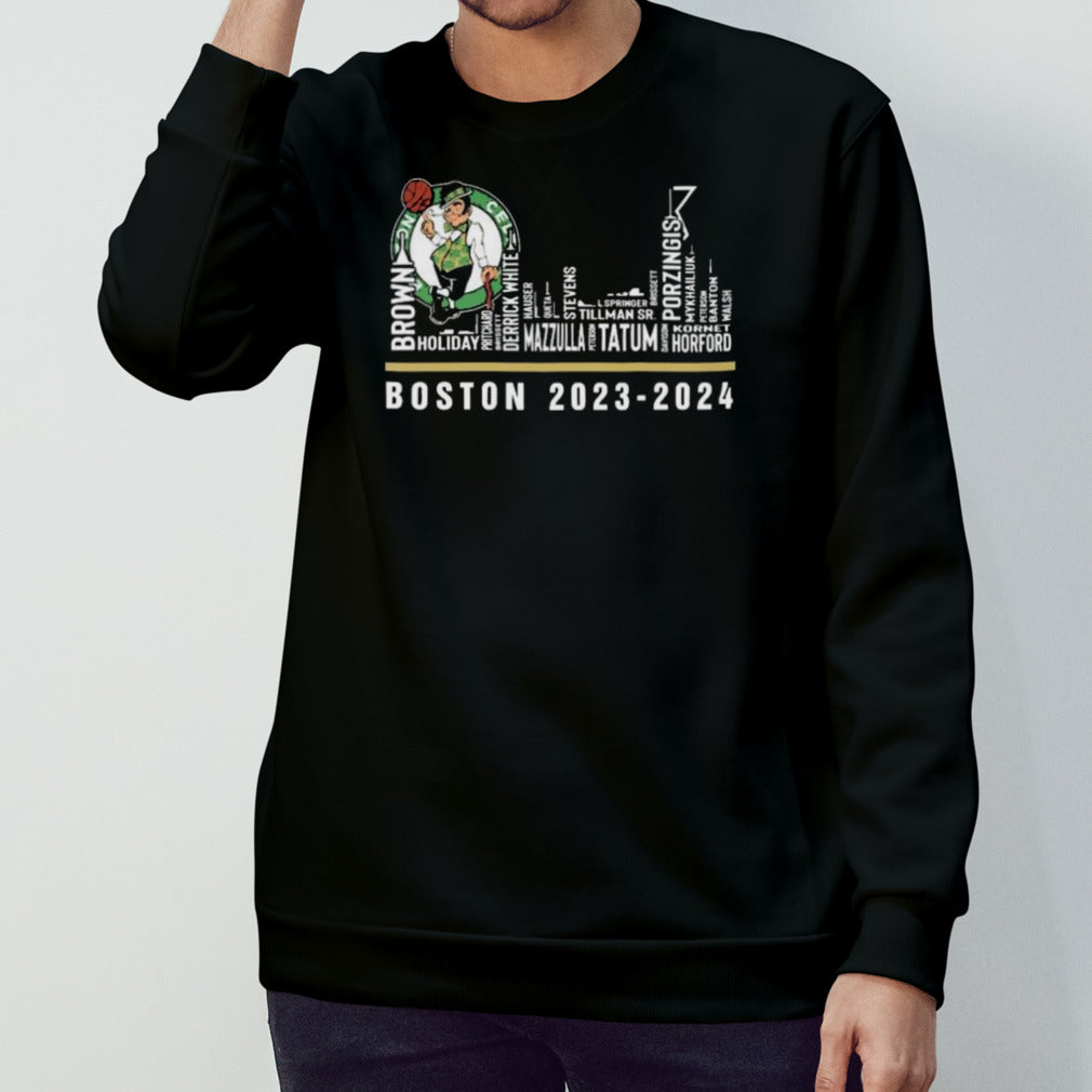 Boston Celtics Skyline Players Names Boston 2023-2024 Shirts