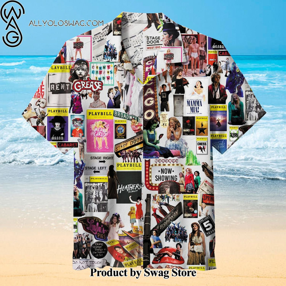 Broadway Musical Hand-Painted Hawaiian Shirt
