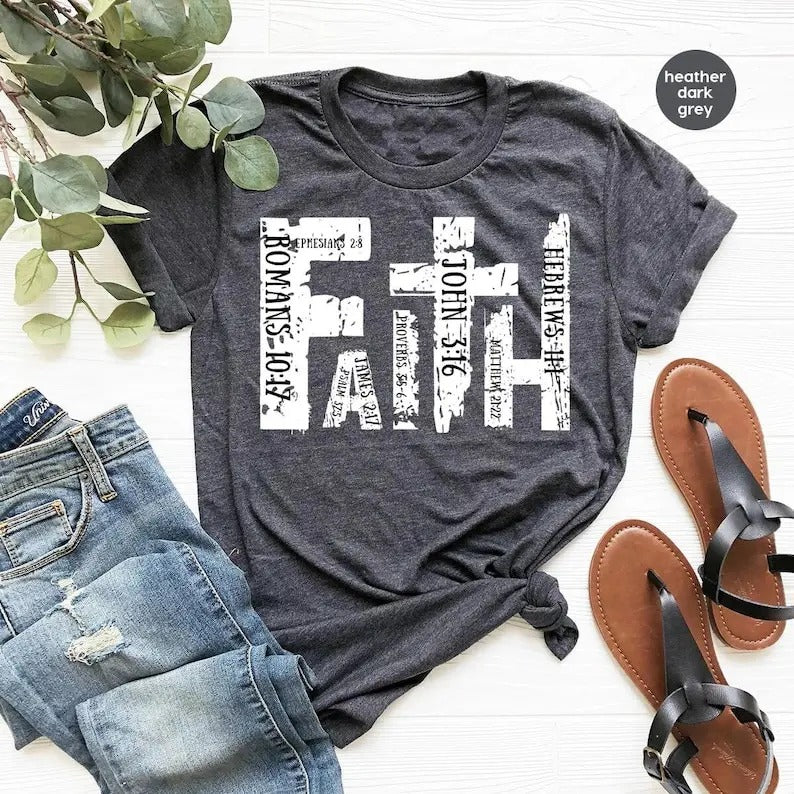 Christian Shirt, Bible Verse T-Shirt, Religious Outfit, Retro Faith T Shirt, Christian Cross Graphic Tees, Genderneutral Adult sweater and hoodie