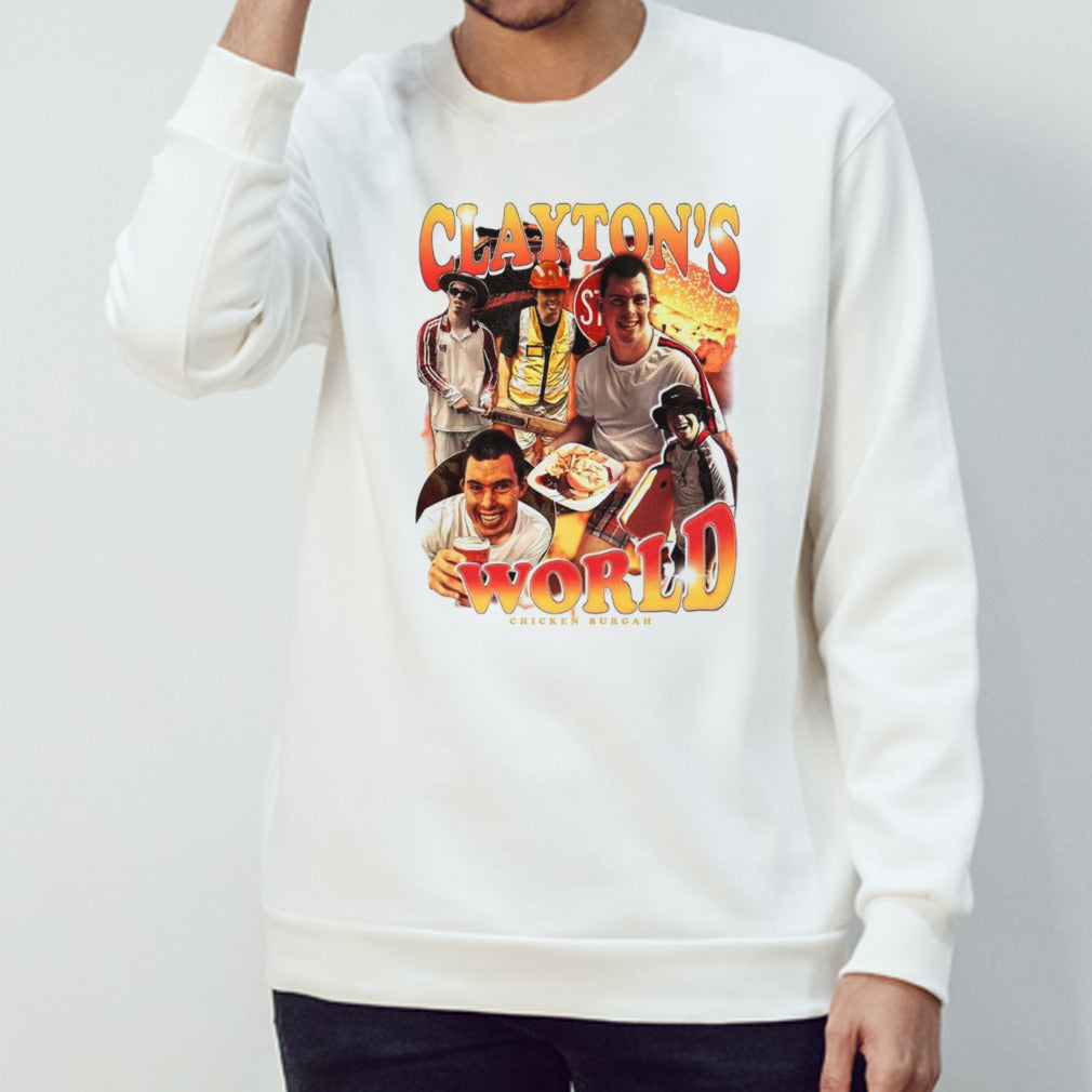 Claytons’s World chicken burgah shirts