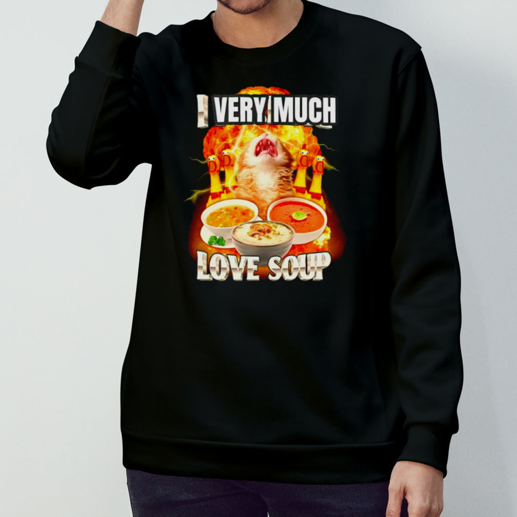 Cute cat very much love soup shirt