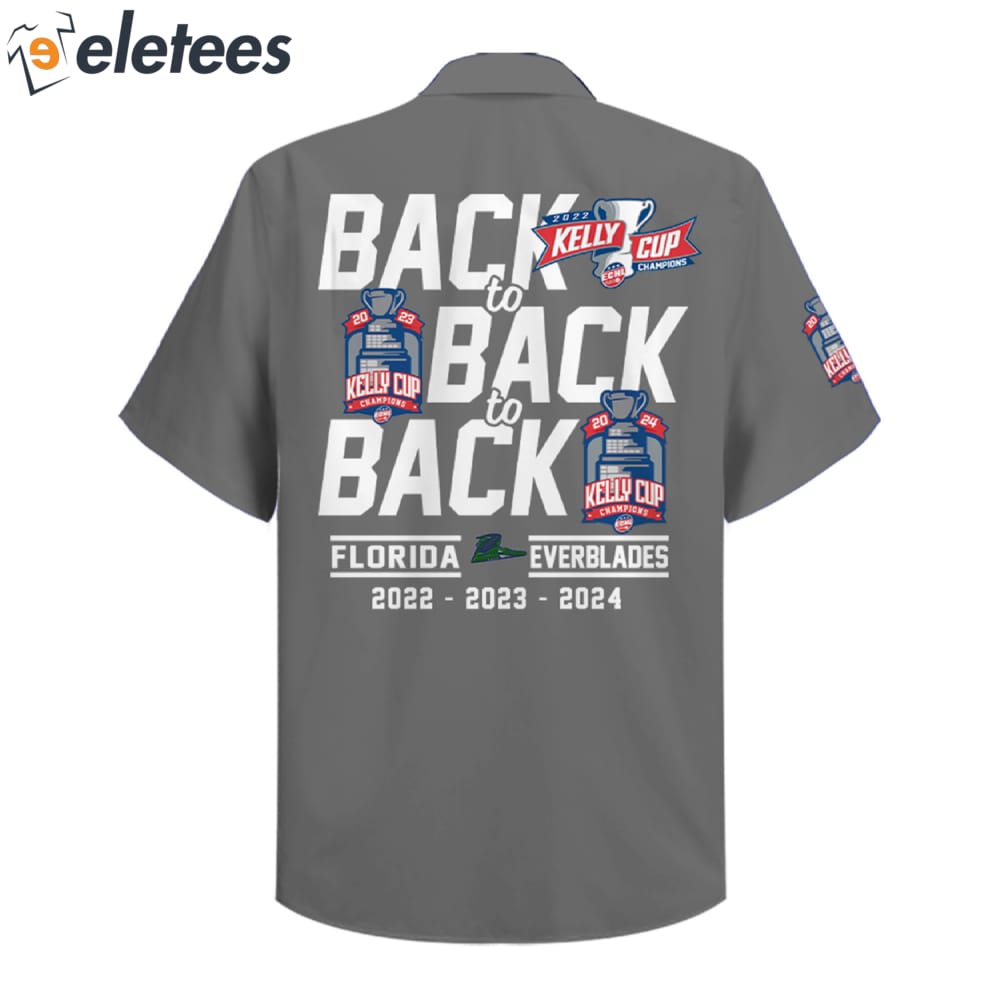 Everblades Back To Back To Back Champions Hawaiian Shirt 2024