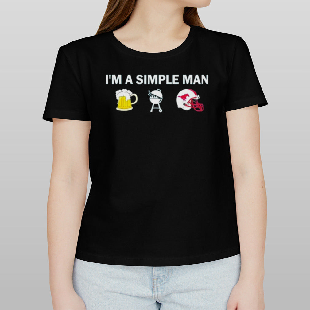 I’m A Simple Man I Like Beer BBQ And SMU Mustangs Shirt