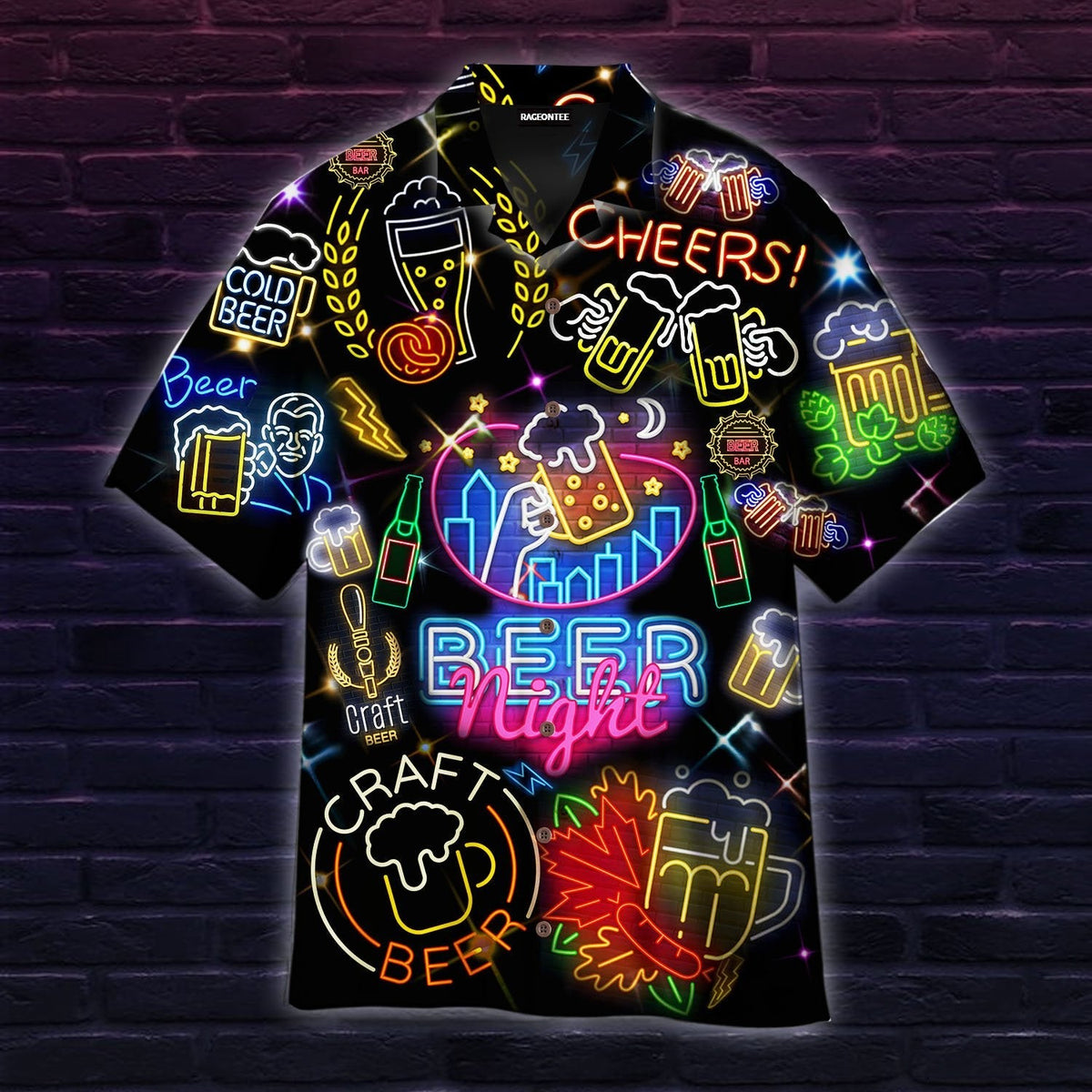 It'S Beer Night Neon Hawaiian Shirt Hw4683