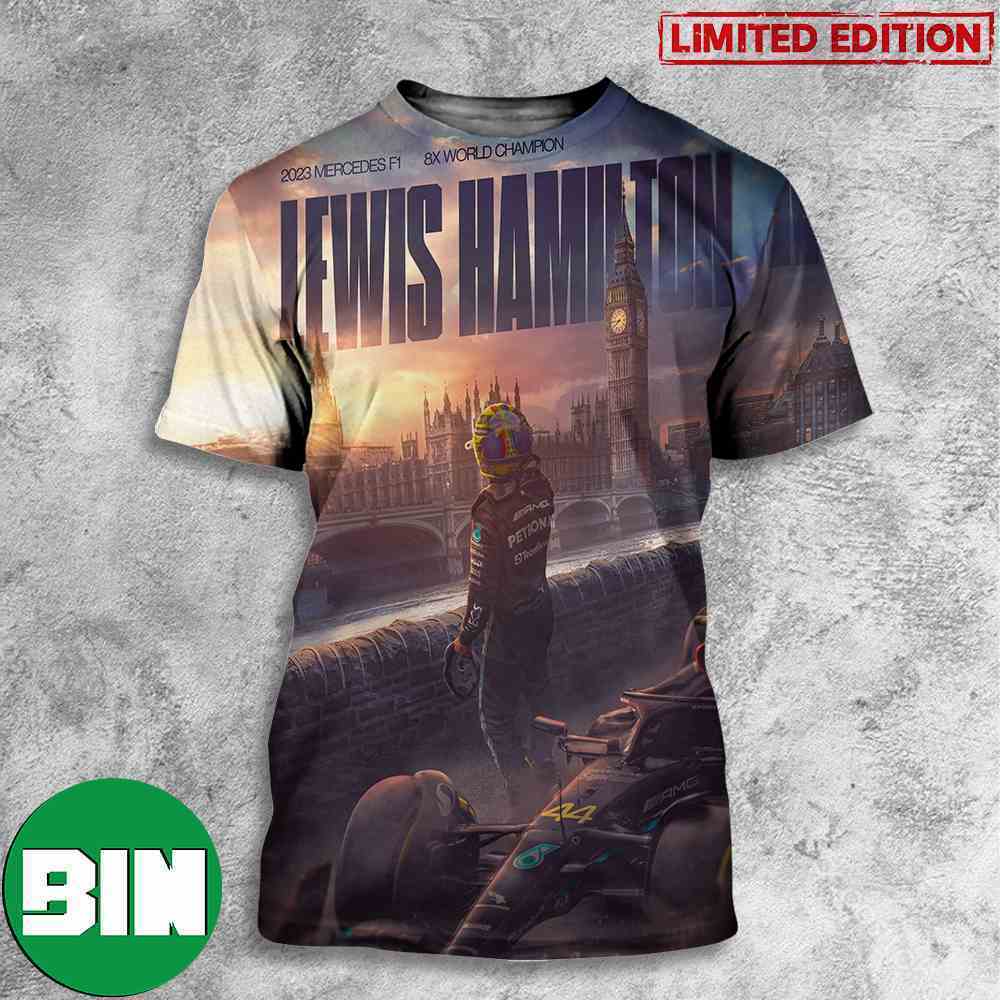 Lewis Hamilton Mercedes F1 8x World Champion T-Shirts