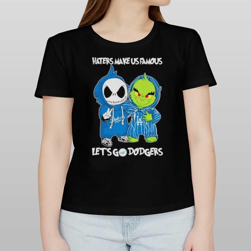 Los Angeles Dodgers Grinch And Jack Skellington Haters Make Us Famous Let’s Go Dodgers shirt