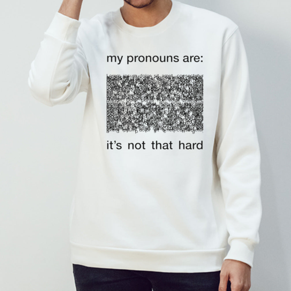 My pronouns are its not that hard shirt