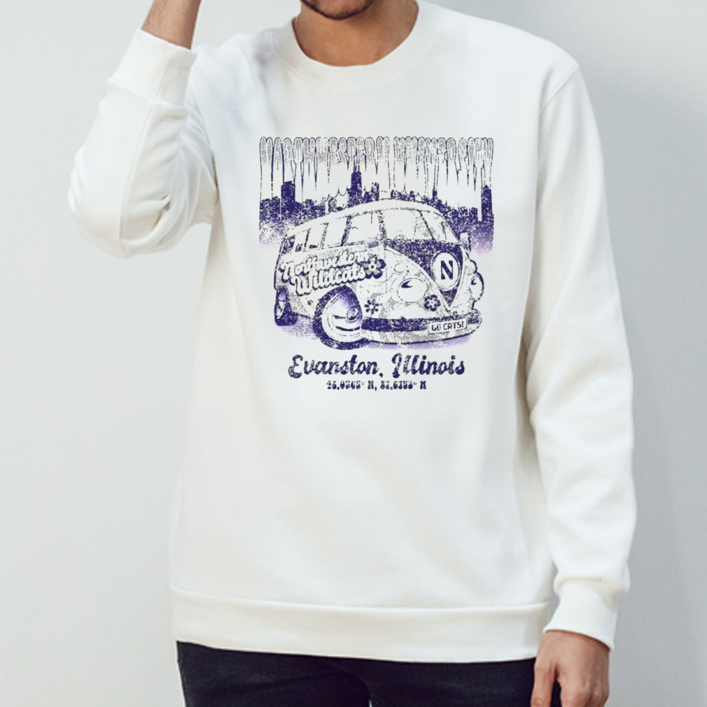 Northwestern Wildcats Flower Bus 2024 Shirts