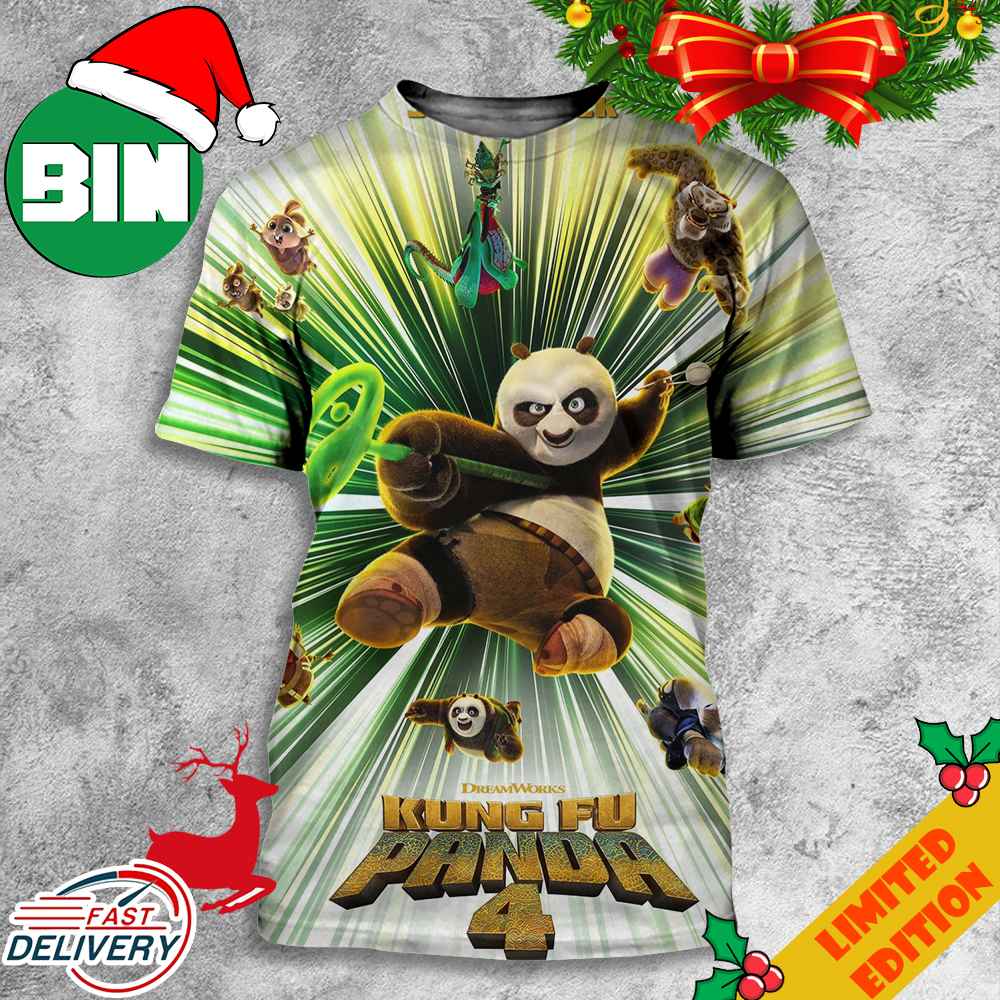 Official Poster For Kung Fu Panda 4 Jack Black 3D T-Shirts