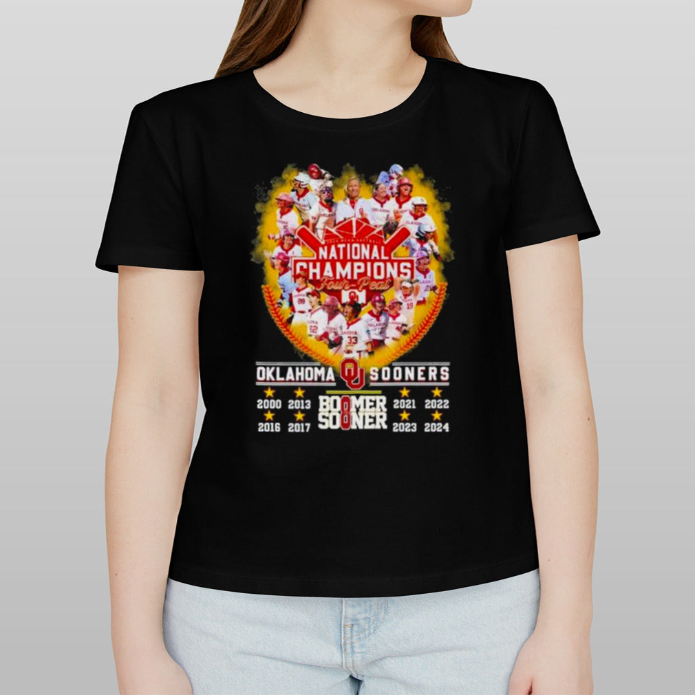 Oklahoma Sooners Softball Boomer Sooners 4-Peat National Champions shirt