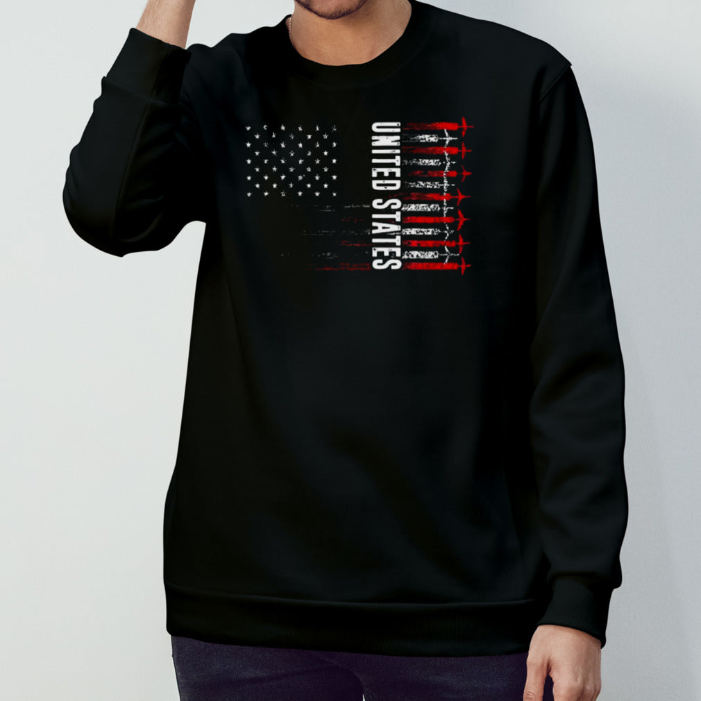 Patriotic Red White Blue Usa Flag Fighter Jets shirt