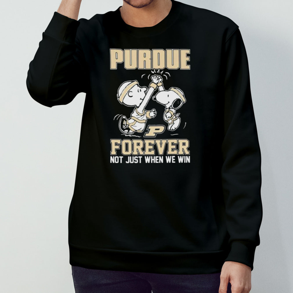 Snoopy And Charlie Brown High Five Purdue Mens’s Basketball Forever Not Just When We Win Shirts