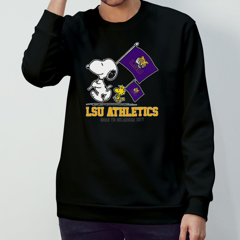 Snoopy LSU Athletics Road To Oklahoma City flag shirt