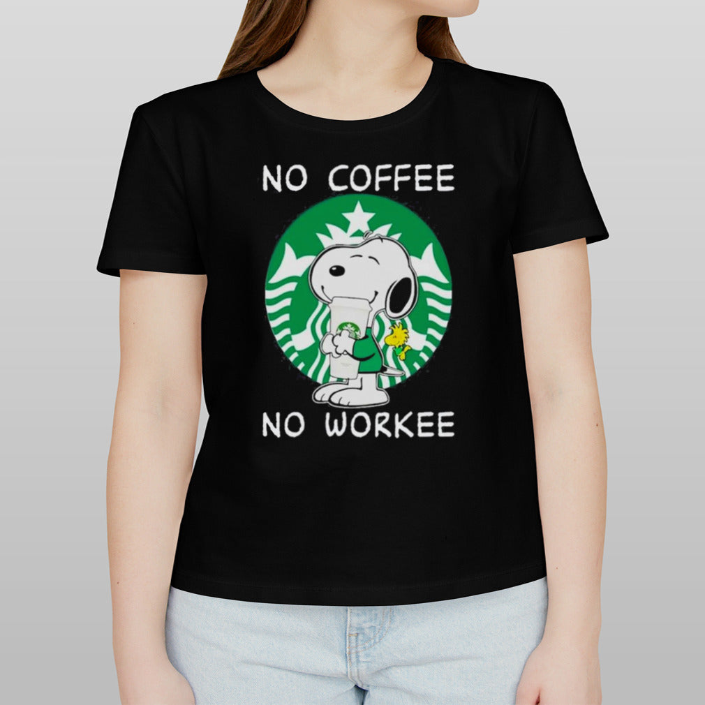 Snoopy Starbucks No Coffee No Workee T-Shirt