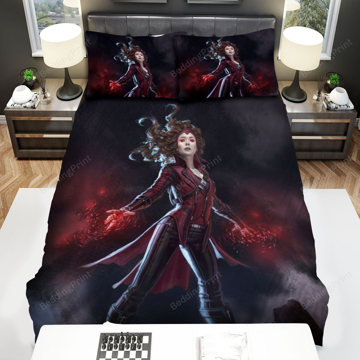 Wandavision Flying Scarlet Witch Bed Sheets Duvet Cover Bedding Setss