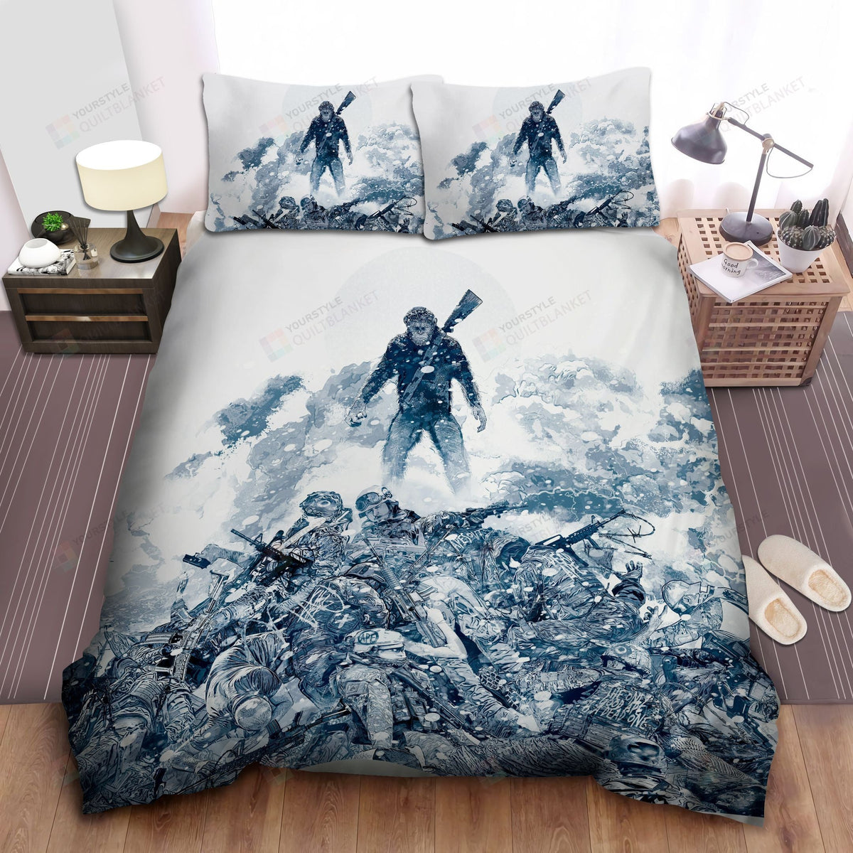 War For The Planet Of The Apes Comic Poster Bed Sheets Spread Comforter Duvet Cover Bedding Setss