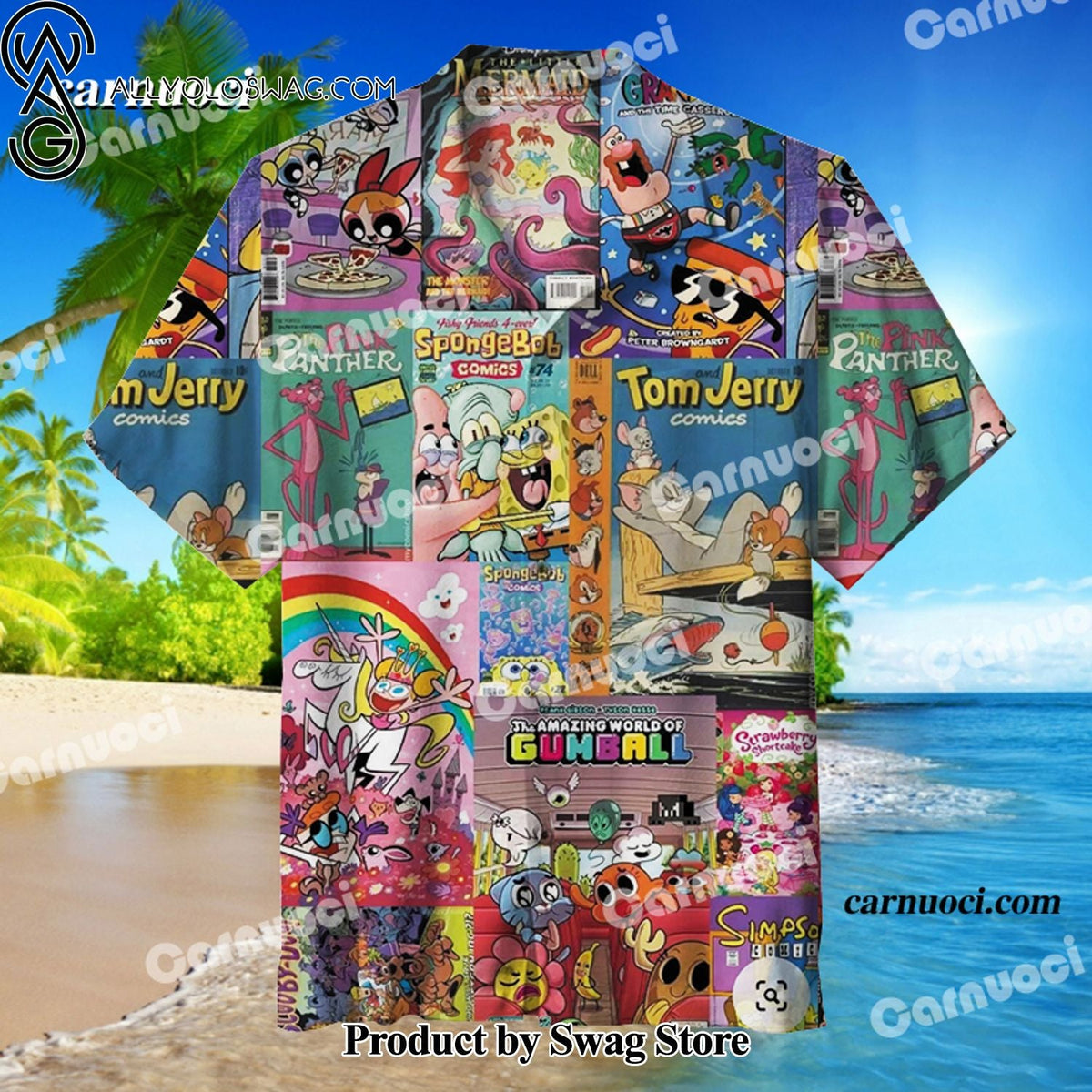 animation Travel Inspired Hawaiian Shirt