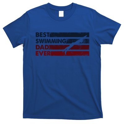 Best Dad Ever Father Vintage Swimming Cool Gift T-Shirt