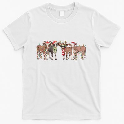 Cow Christmas Light Mooey Christmas Farm Animal T-Shirt