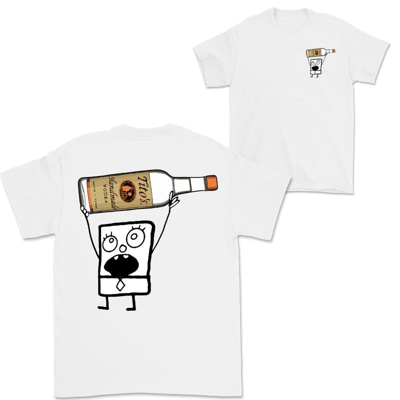 Doodlebob Titoรขโฌโขs Vodka Drawing 2 Sided T-Shirt, Funny Drinking T-Shirt, Summer T-Shirt, Full Color T-Shirt, Unisex T-Shirt, For Men, For Women, Gift For All Menswear Top