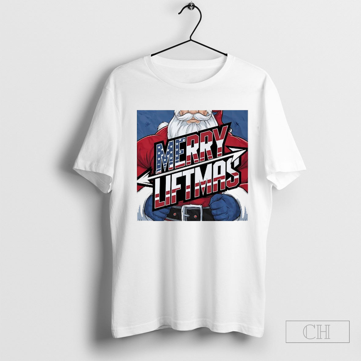 Santa Merry Liftmas Us Flag Shirt