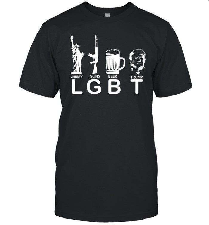 LGBT Liberty Guns Beer Pro Donald Trump Shirt