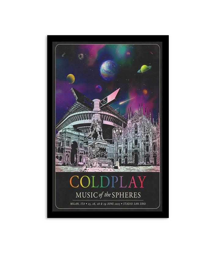 Coldplay Music Of The Spheres Milan Ita 25 26 27 28 29 June 2023 Stadio San Siro Poster