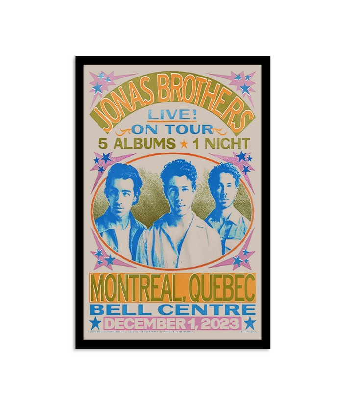 Jonas Brothers Bell Centre Montreal, Quebec December 1, 2023 Poster