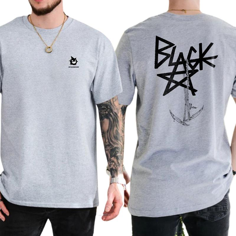 Men's Blackstar X Chain Scythe - Soul Eater 2 Sided T-Shirt, Gift For Men, Casual Menswear, Classic Cotton Top, Soft Fabric Shortsleeve Shirt