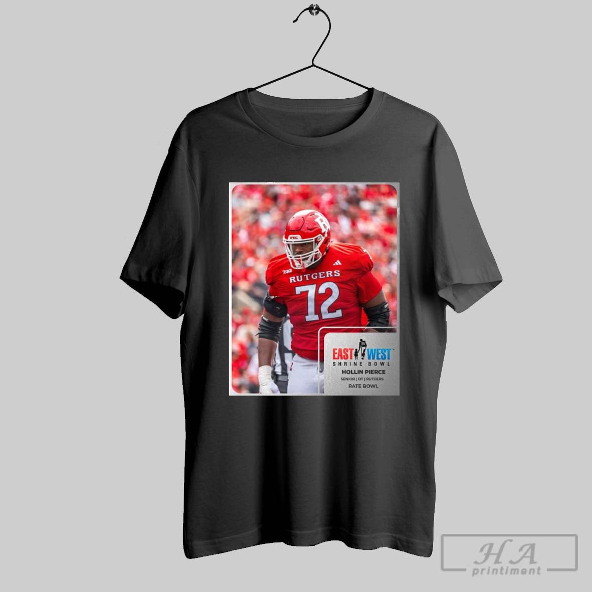 Poster Hollin Pierce Rutgers Scarlet Knights Senior Ot East West Shrine Bowl Rate Bowl Football T Shirt