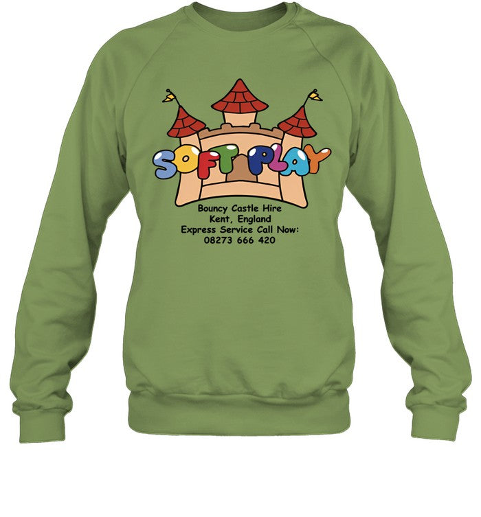Soft Play Bouncy Castle Hire White Crewneck Sweatshirt