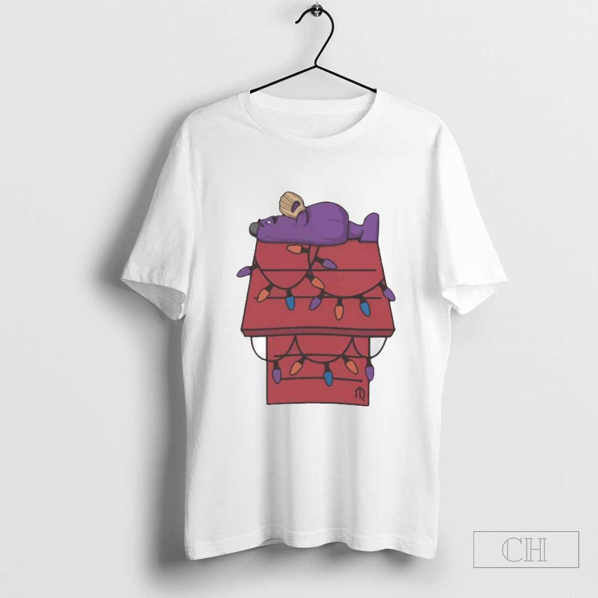 Purple Mascot Christmas House T- Shirt