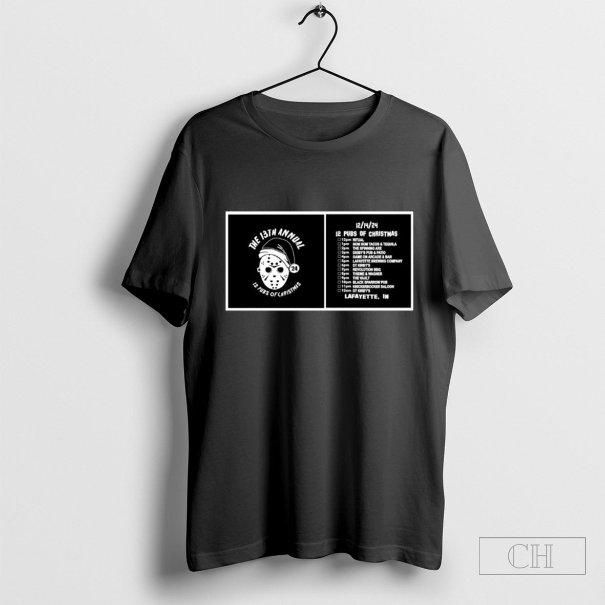Santa Jason Voorhees The 13th annual 12 pubs of Christmas ’24 Lafayette IN Poster t-shirt