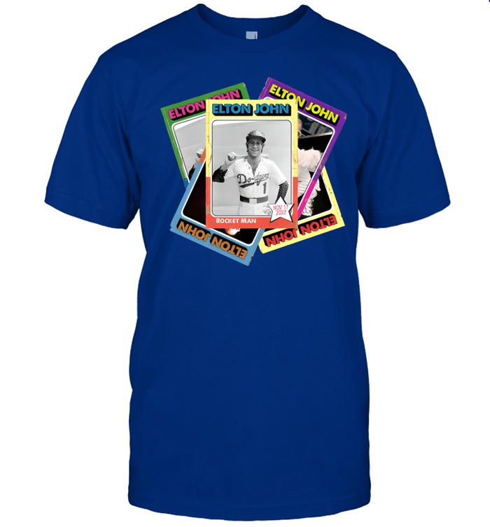 Limited Elton John Baseball Card Stacked Shirt