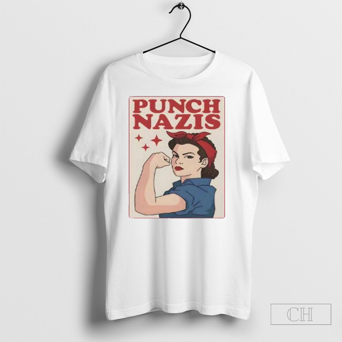 Punch Nazis Strong Girls Shirt