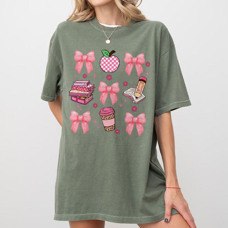 Coquette Teacher Comfort Shirt, Retro Teacher Shirt, Back To School Teacher Tee, Teacher Appreciation Gifts, Teacher Birthday Gifts, New Teacher Gift, Retro Teacher Tee, Kindergarten Teacher, 1st Grade Teacher, Teacher Women Top