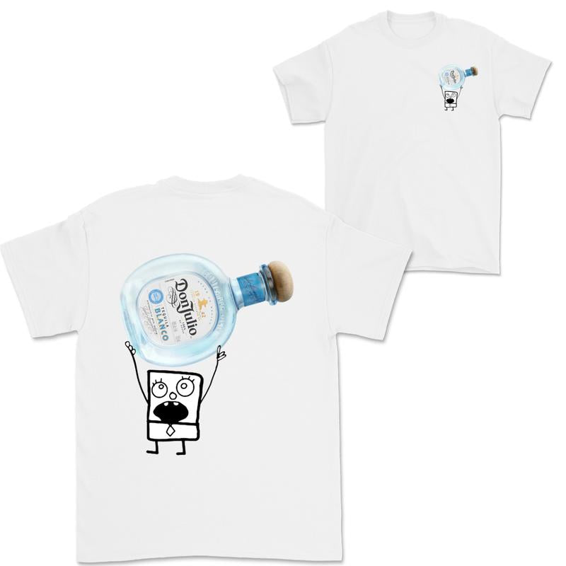Doodlebob Don Julio Blanco Tequila 2 Sided T-Shirt, Funny Drinking T-Shirt, Summer T-Shirt, Full Color T-Shirt, Unisex T-Shirt, For Men, For Women, Gift For All Menswear Top