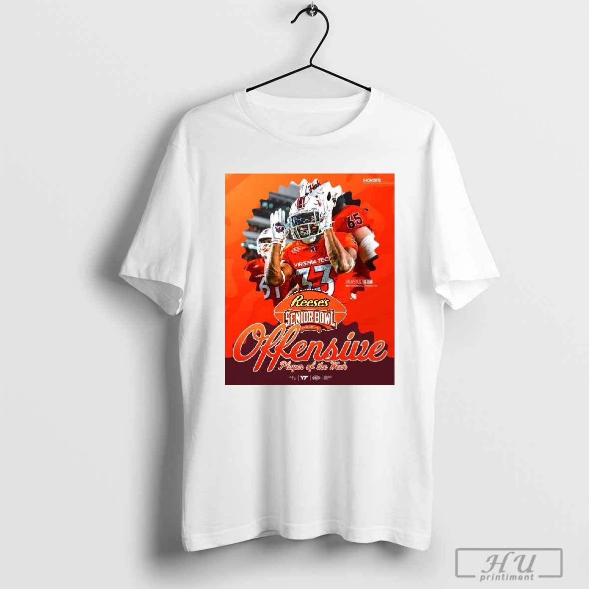 Poster Reese’s Senior Bowl Virginia Tech Football Bhayshul Tuten Co-Offensive Player Of The Week T-shirt