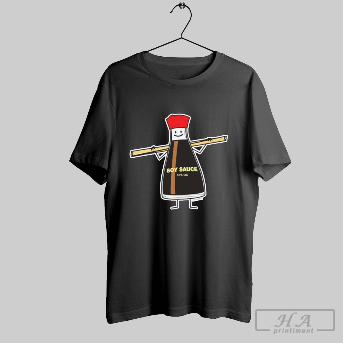 Soy Sauce Bottle Condiment Asian Chopsticks T Shirt