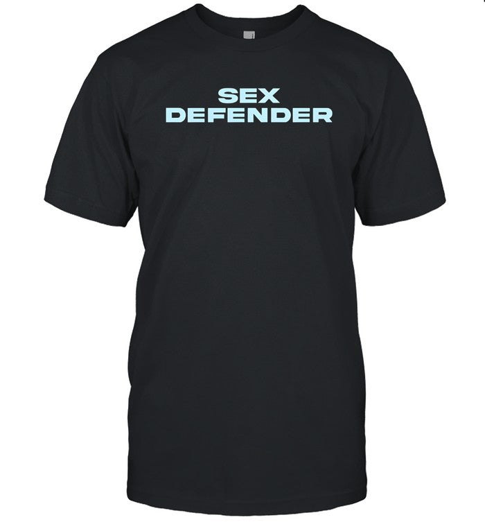 Makane Bazerk wearing Sex Defender shirt
