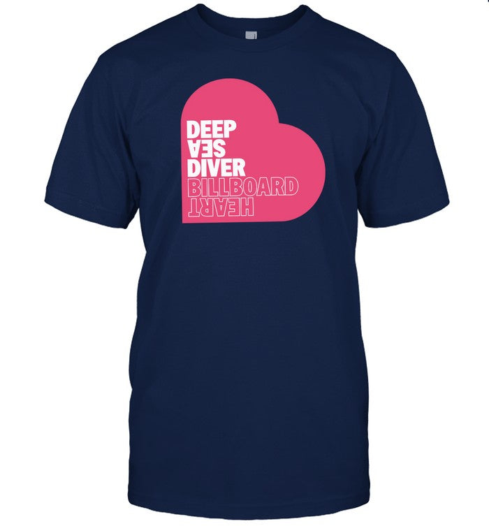 deep sea diver pink billboard heart shirt
