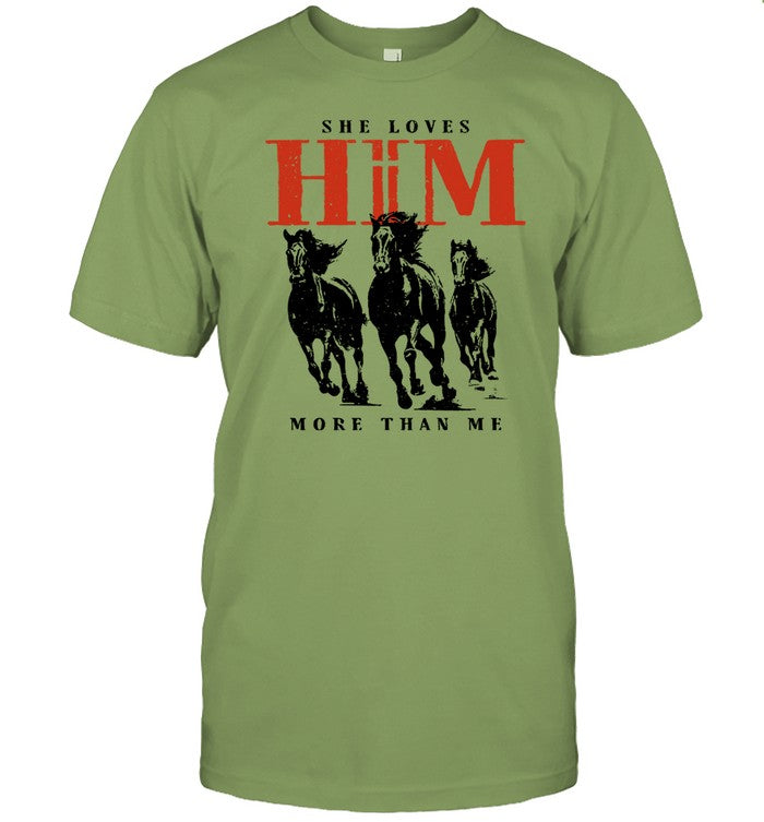 Ianmunsick Store She Loves Him More Sage Shirt